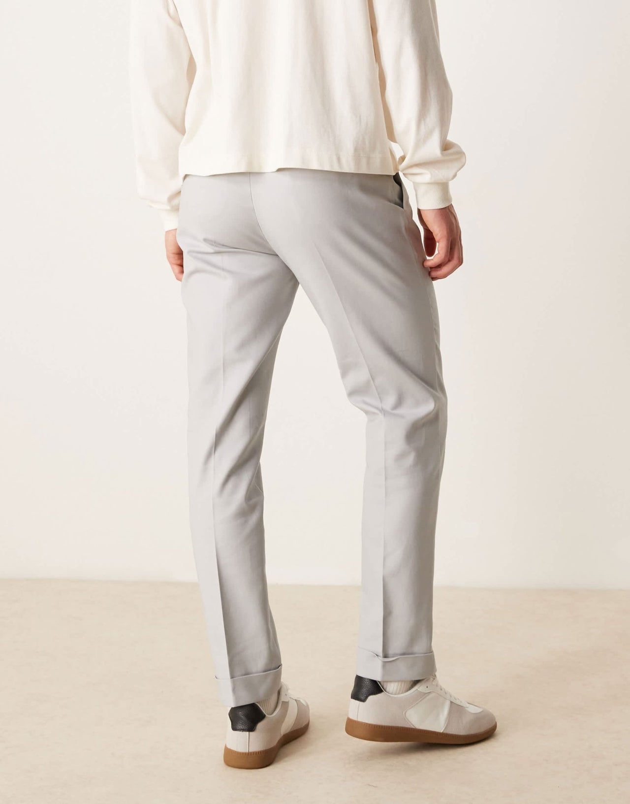 ASOS DESIGN smart slim fit cotton chino trousers in light grey - ASOS Sample Sale EU Store