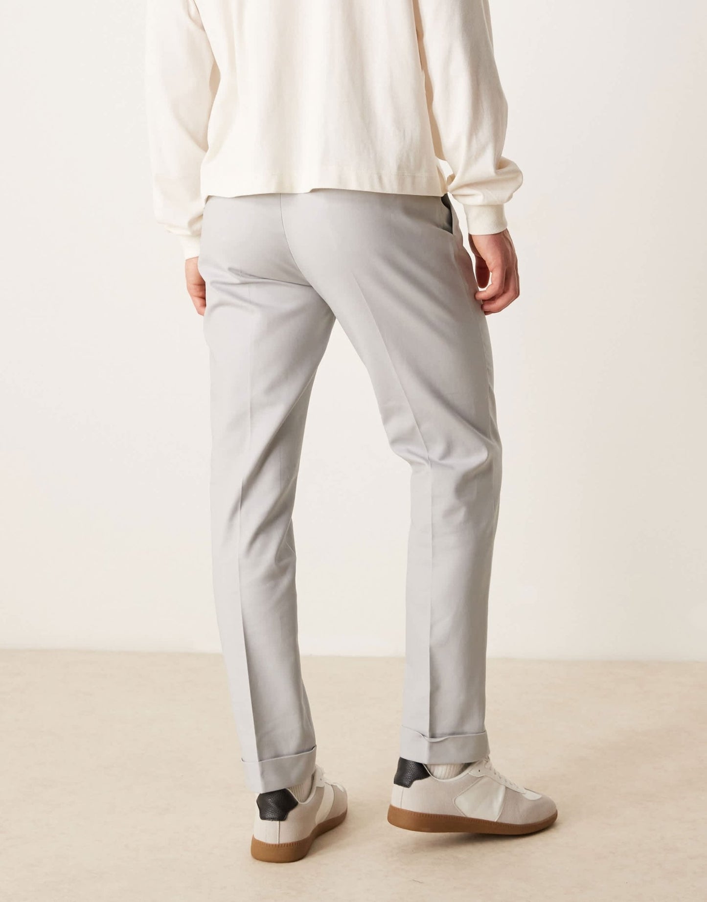 ASOS DESIGN smart slim fit cotton chino trousers in light grey - ASOS Sample Sale EU Store