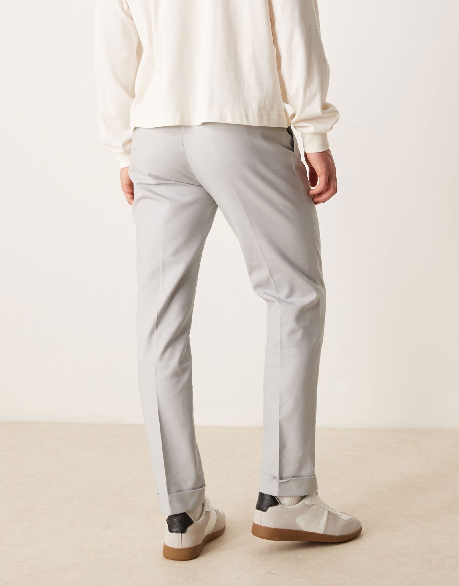 ASOS DESIGN smart slim fit cotton chino trousers in light grey - ASOS Sample Sale EU Store