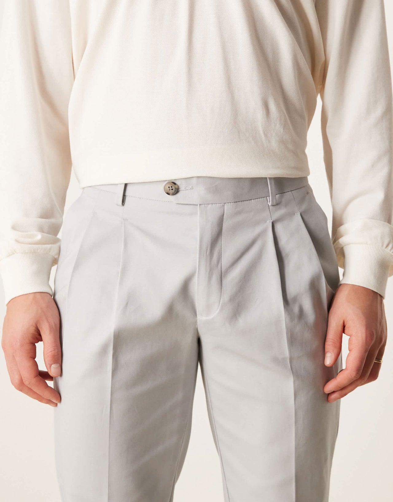 ASOS DESIGN smart slim fit cotton chino trousers in light grey - ASOS Sample Sale EU Store
