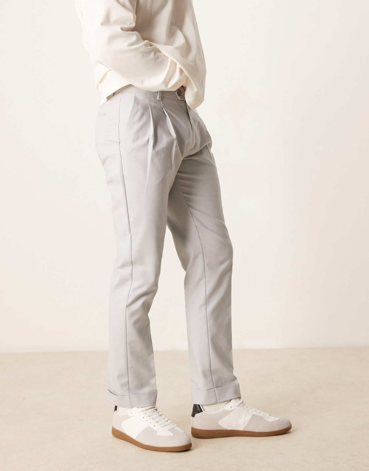 ASOS DESIGN smart slim fit cotton chino trousers in light grey - ASOS Sample Sale EU Store
