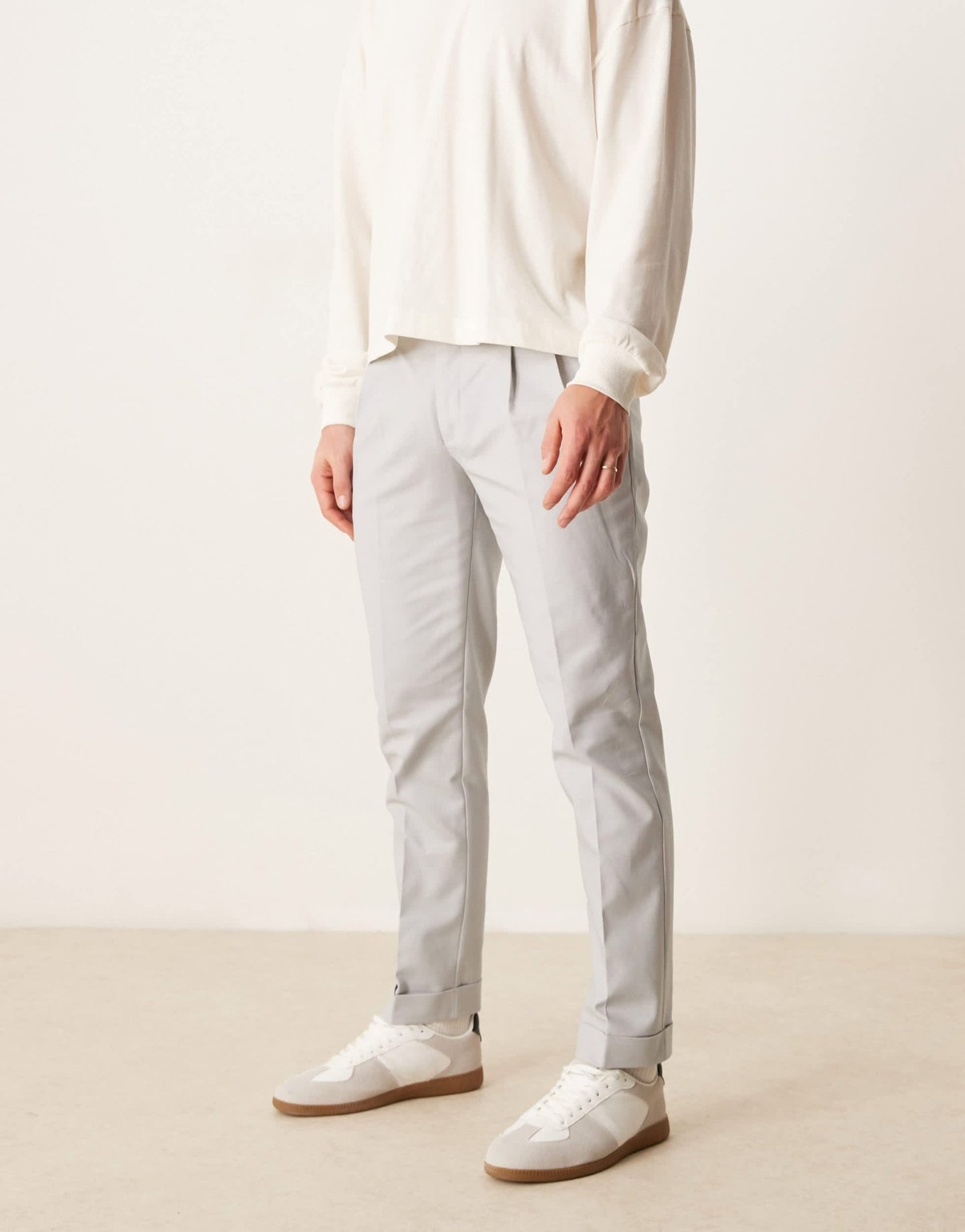 ASOS DESIGN smart slim fit cotton chino trousers in light grey - ASOS Sample Sale EU Store