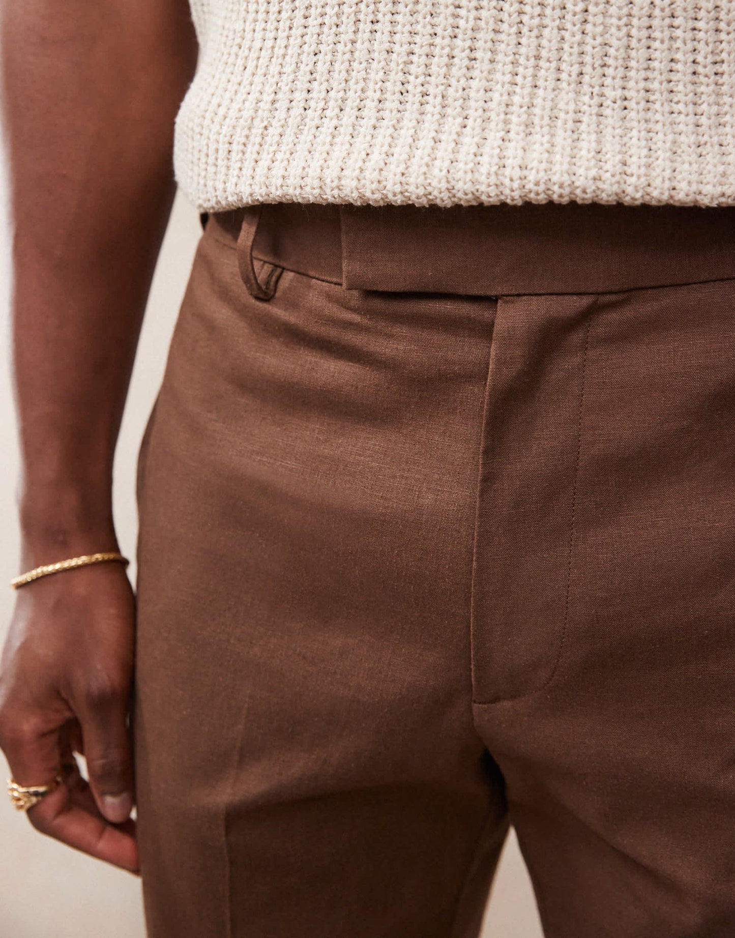 ASOS DESIGN smart slim fit linen blend shorts in brown - ASOS Sample Sale EU Store