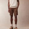Shorts ajustés élégants en mélange de lin ASOS DESIGN en marron