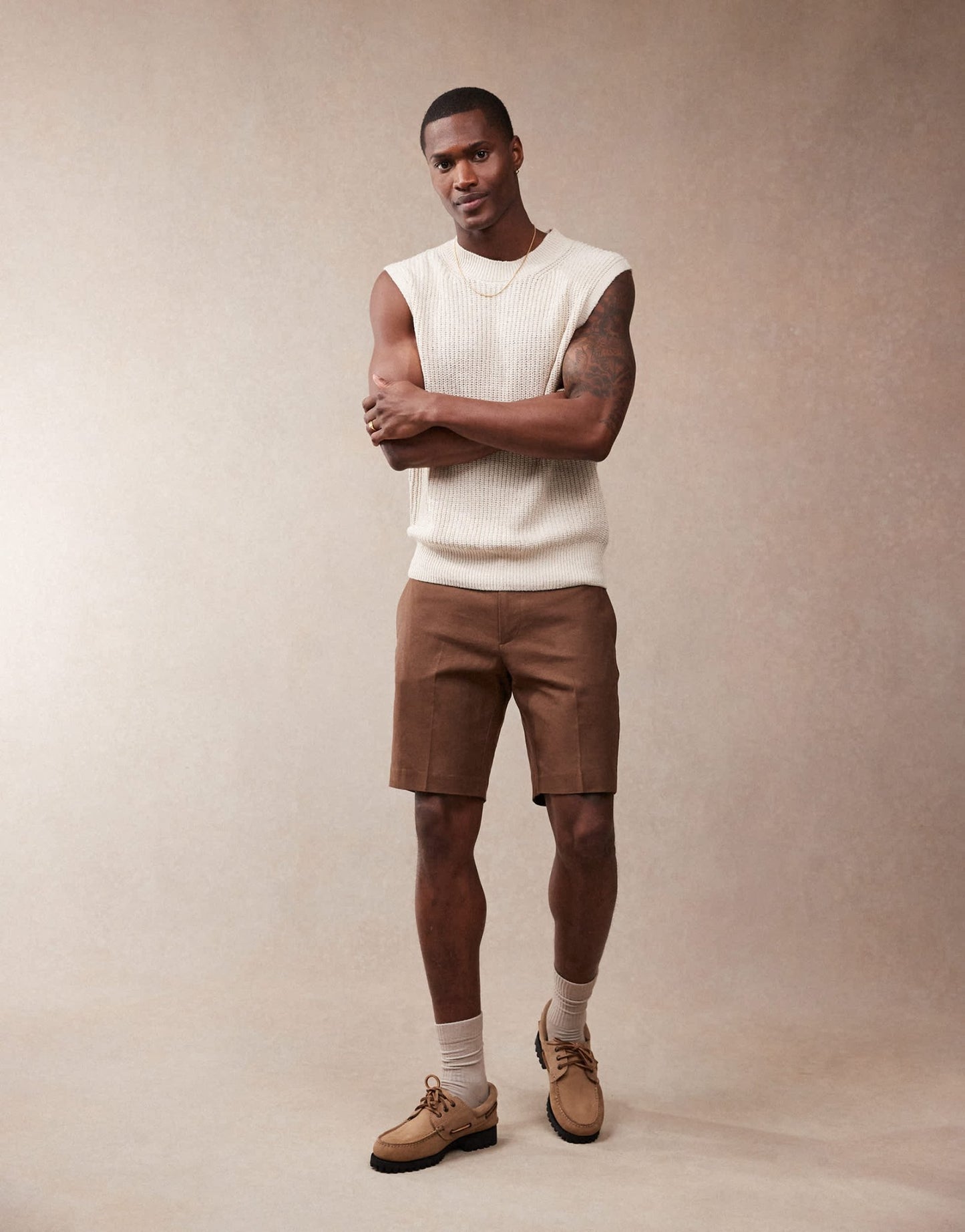 ASOS DESIGN smart slim fit linen blend shorts in brown - ASOS Sample Sale EU Store