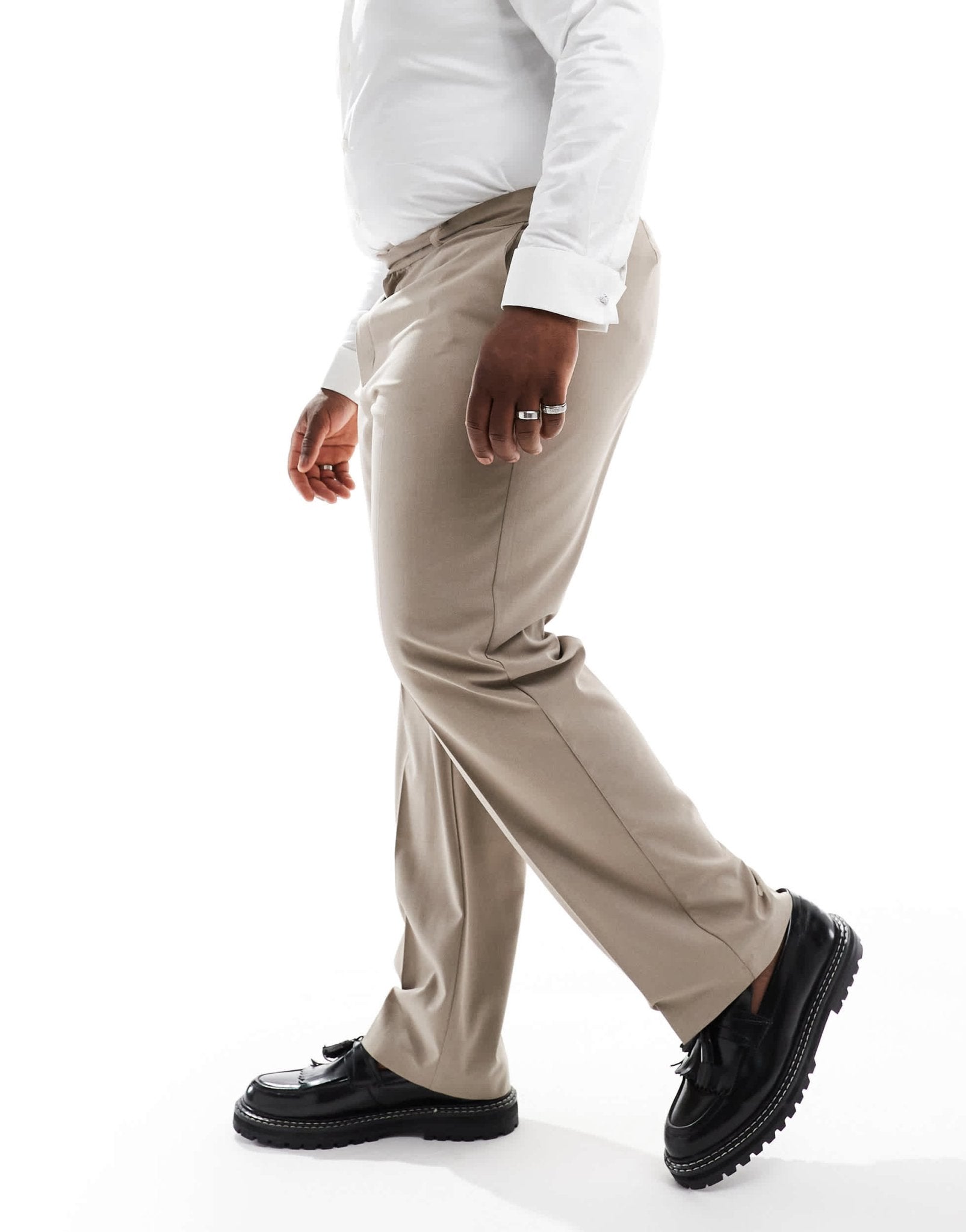 ASOS DESIGN smart straight fit trousers in stone - ASOS Sample Sale EU Store