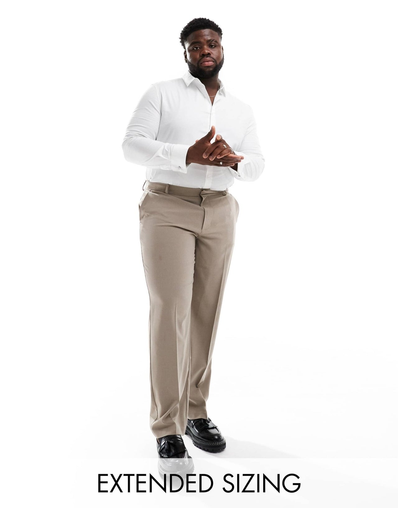 ASOS DESIGN smart straight fit trousers in stone - ASOS Sample Sale EU Store