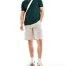 ASOS DESIGN smart straight leg linen blend shorts in stone