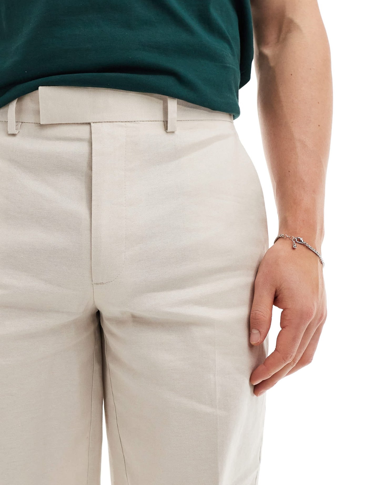 ASOS DESIGN smart straight leg linen blend shorts in stone - ASOS Sample Sale EU Store