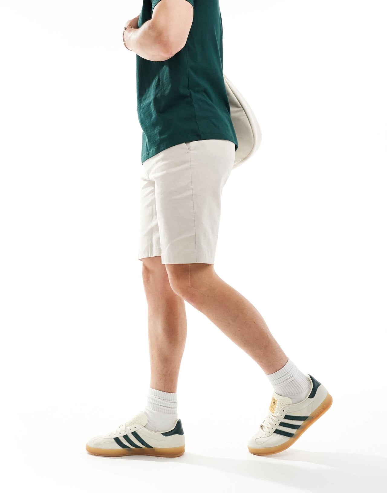 ASOS DESIGN smart straight leg linen blend shorts in stone - ASOS Sample Sale EU Store