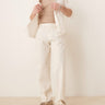 ASOS DESIGN smart straight leg linen blend trousers in ecru