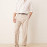 ASOS DESIGN smart straight leg linen blend trousers in stone