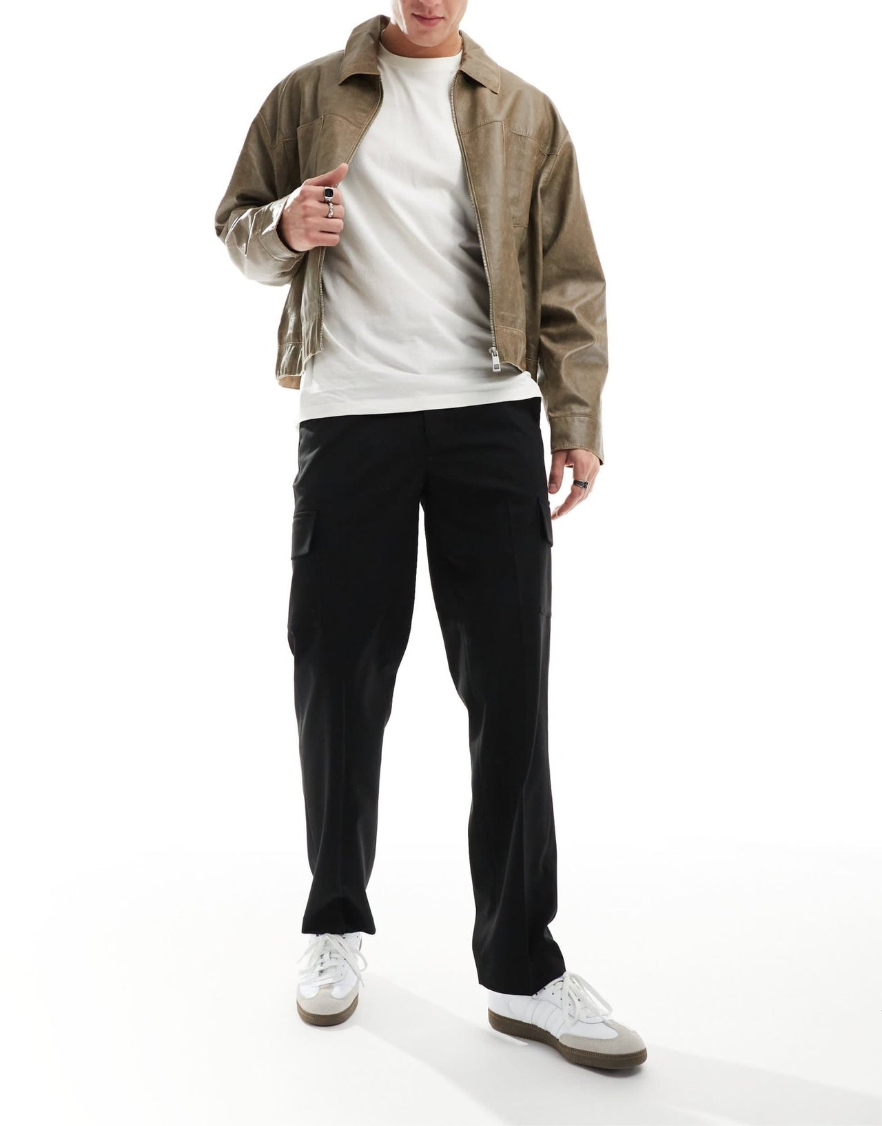 ASOS DESIGN smart straight leg trouser with cargo pockets in black - ASOS Sample Sale EU Store