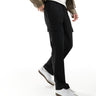 ASOS DESIGN pantaloni smart a gamba dritta con tasche cargo in nero