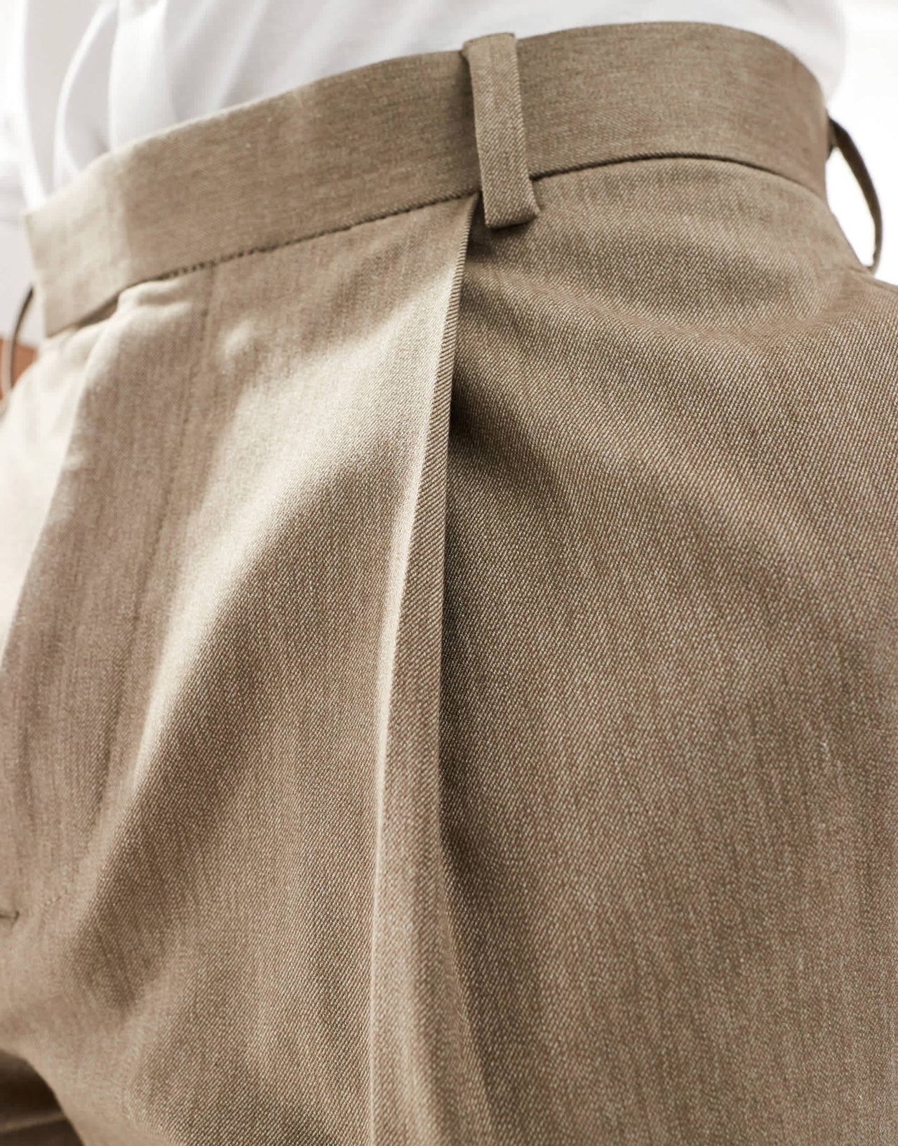 ASOS DESIGN smart tapered fit premium trousers in stone melange - ASOS Sample Sale EU Store