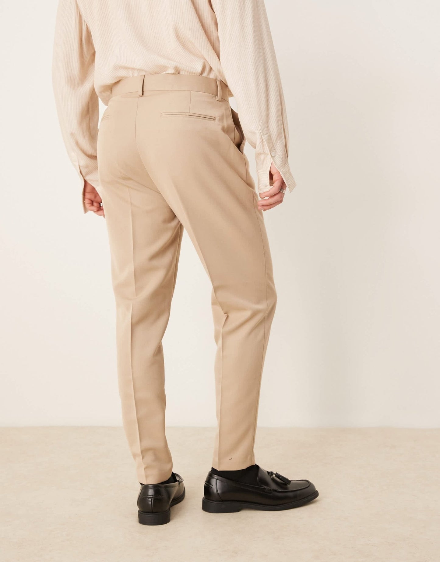 ASOS DESIGN smart tapered fit trousers in dark stone - ASOS Sample Sale EU Store