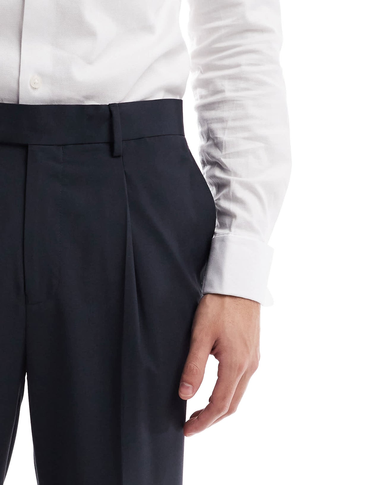 ASOS DESIGN smart tapered fit trousers with front pleat in charcoal - ASOS Sample Sale EU Store
