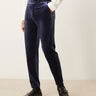 ASOS DESIGN smart tapered fit velvet trousers in navy