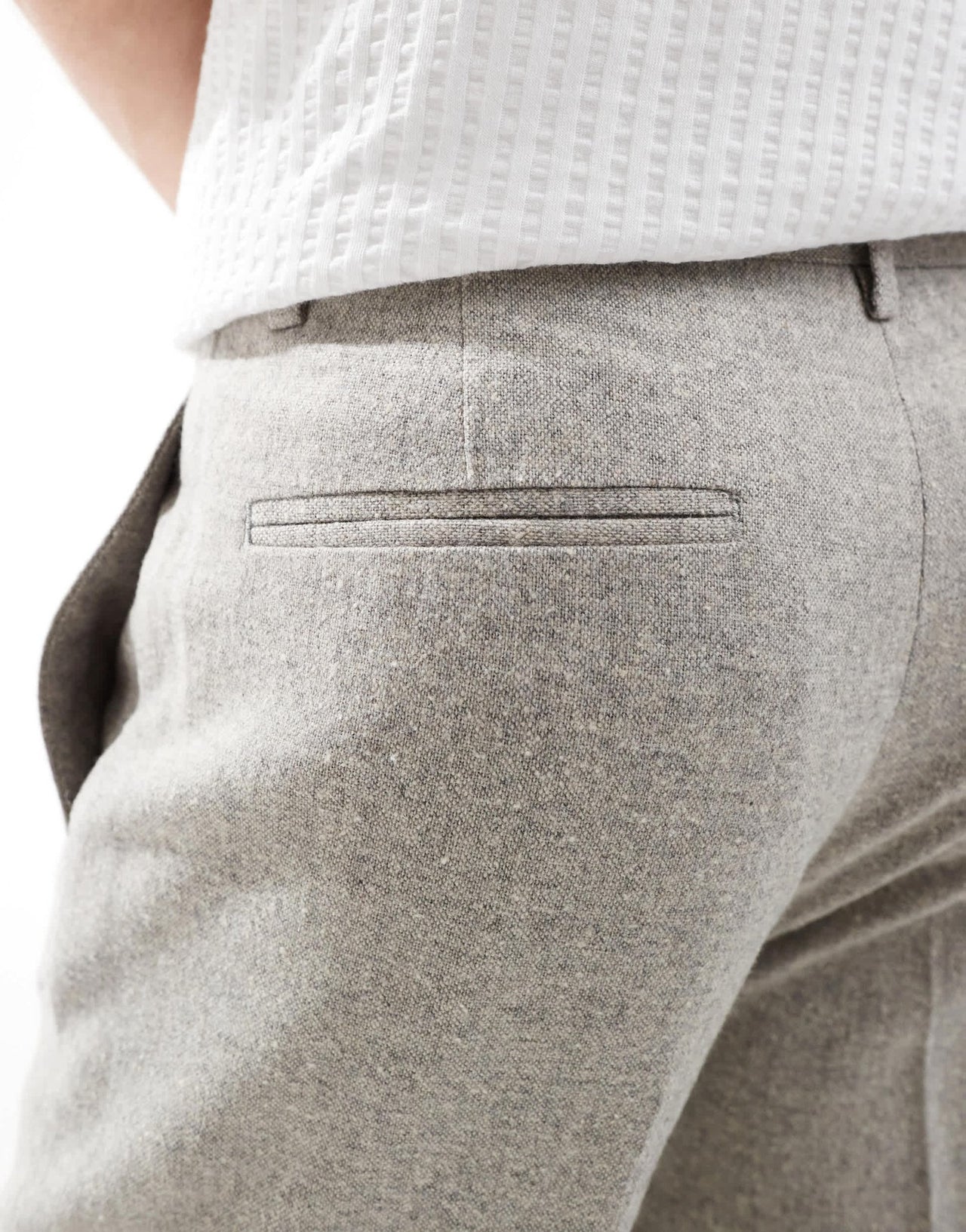 ASOS DESIGN smart tapered fit wool mix trousers in grey - ASOS Sample Sale EU Store