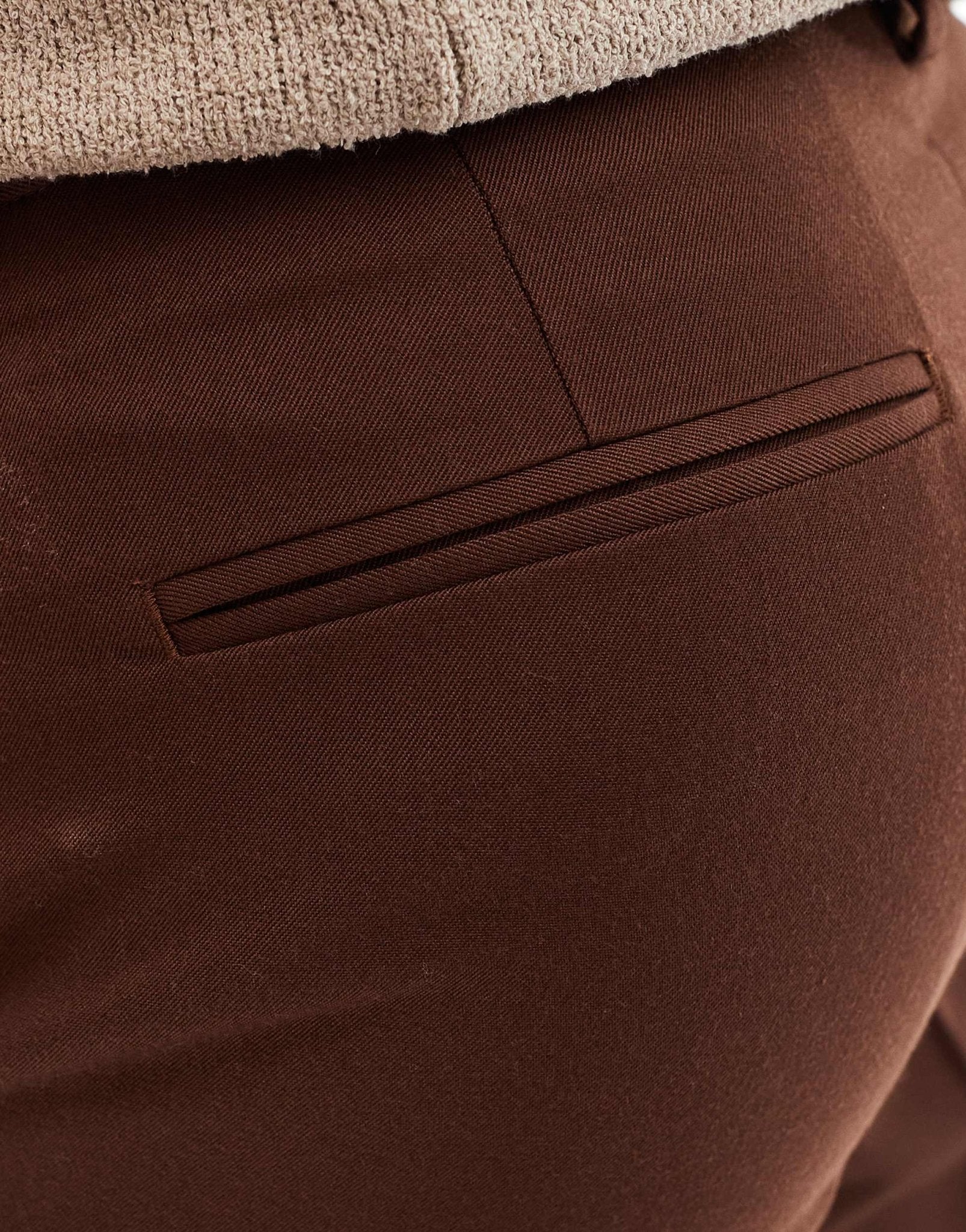 ASOS DESIGN smart tapered trousers in brown - ASOS Sample Sale EU Store