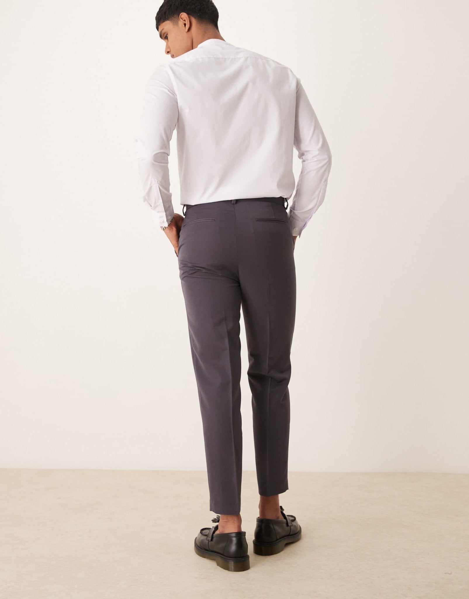 ASOS DESIGN smart tapered trousers in charcoal - ASOS Sample Sale EU Store