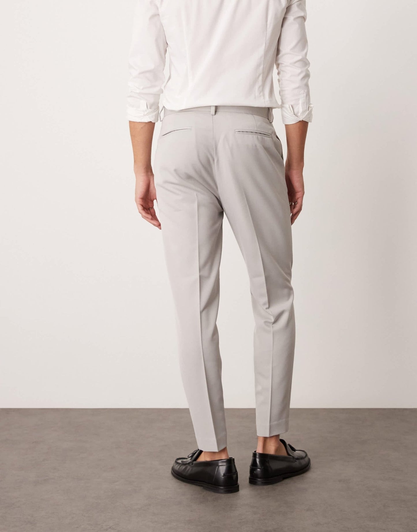 ASOS DESIGN smart tapered trousers in light grey - ASOS Sample Sale EU Store
