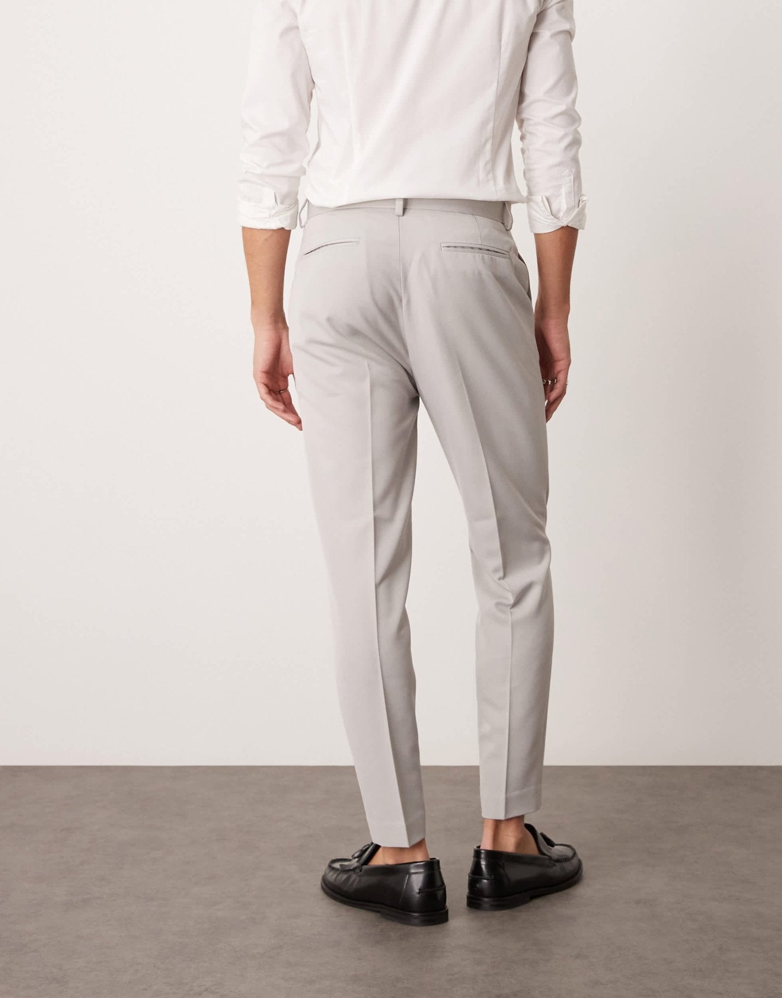 ASOS DESIGN smart tapered trousers in light grey - ASOS Sample Sale EU Store