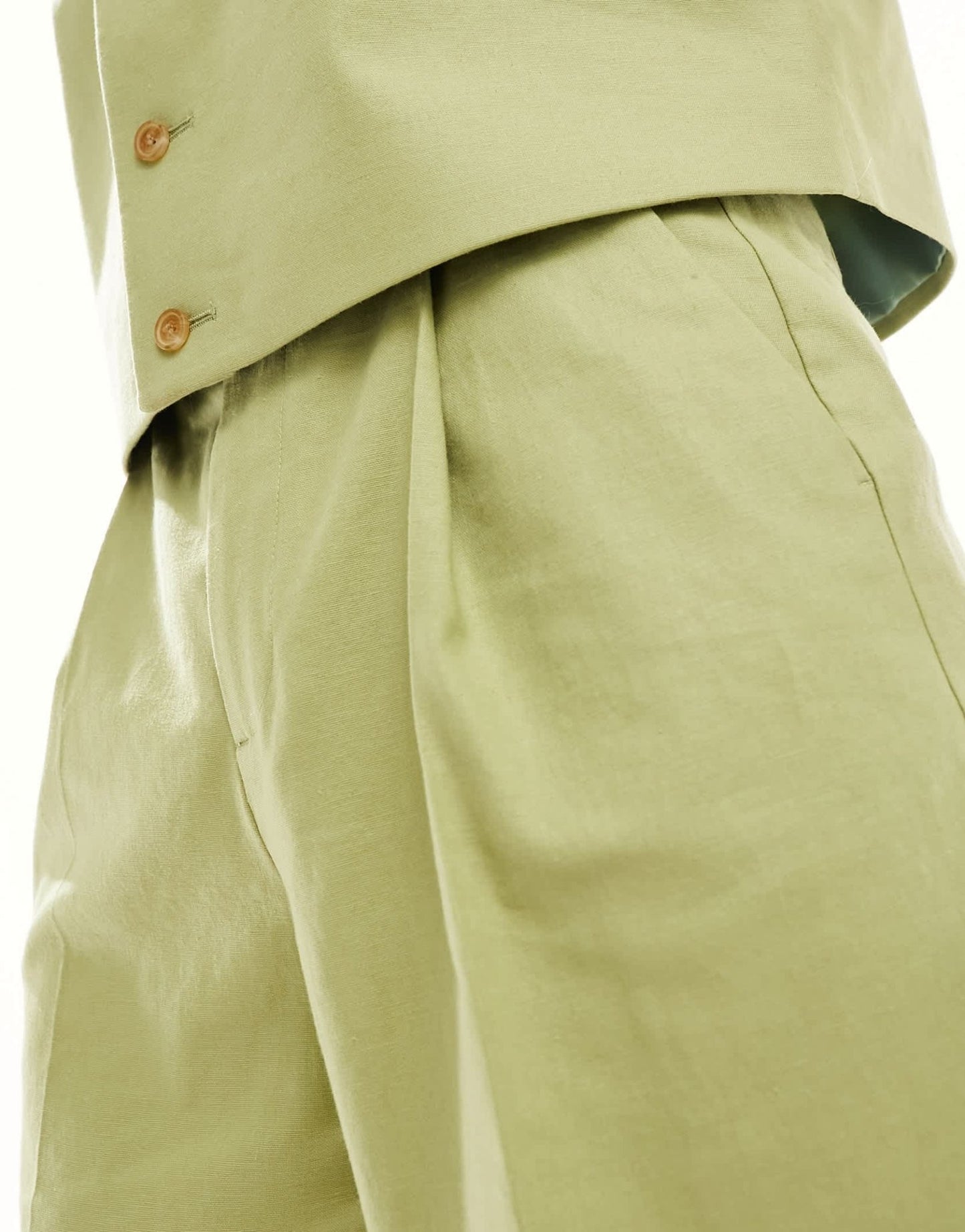 ASOS DESIGN smart wide leg linen blend wide shorts in brown - ASOS Sample Sale EU Store