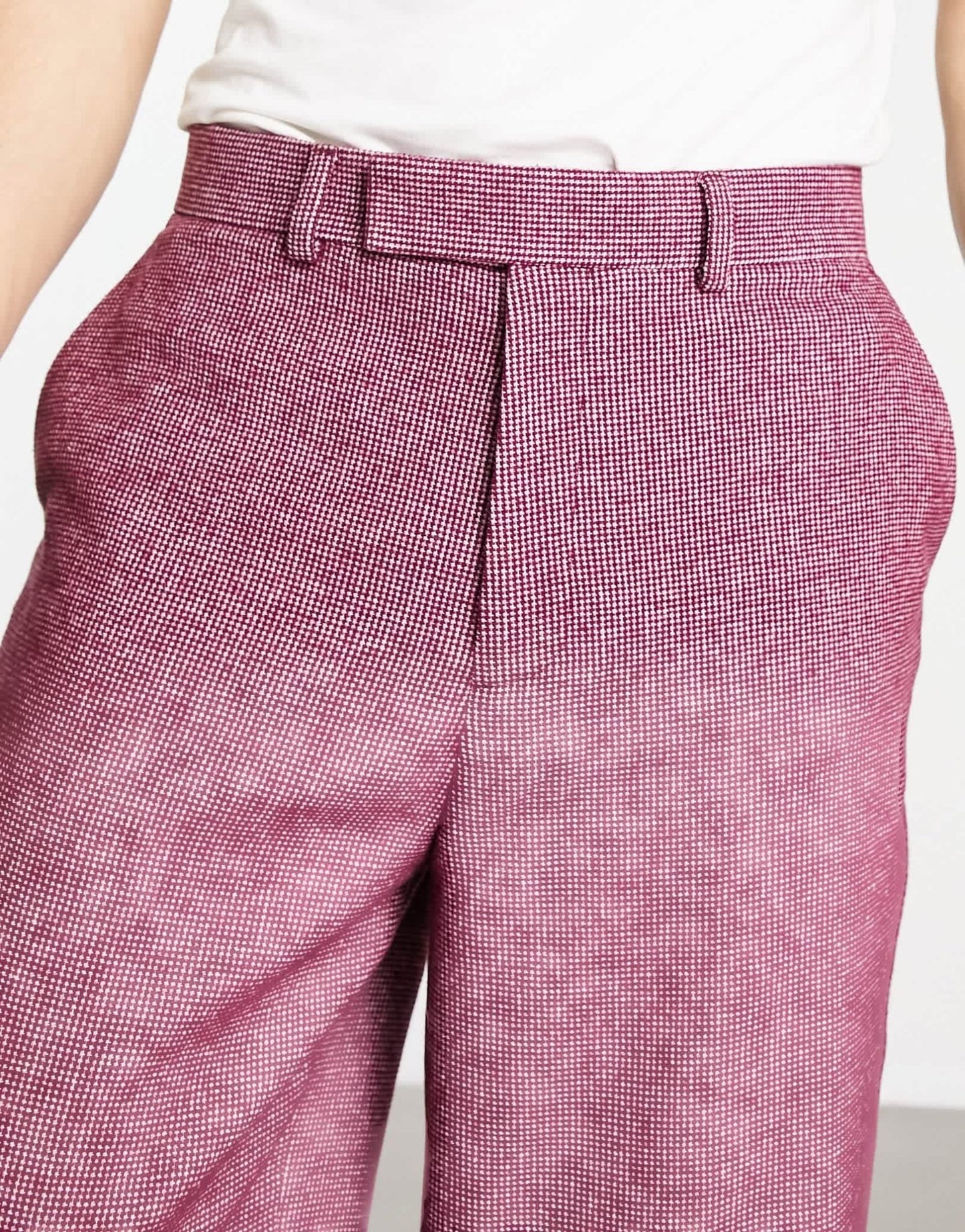 ASOS DESIGN smart wide wool mix trousers in burgundy puppytooth - ASOS Sample Sale EU Store