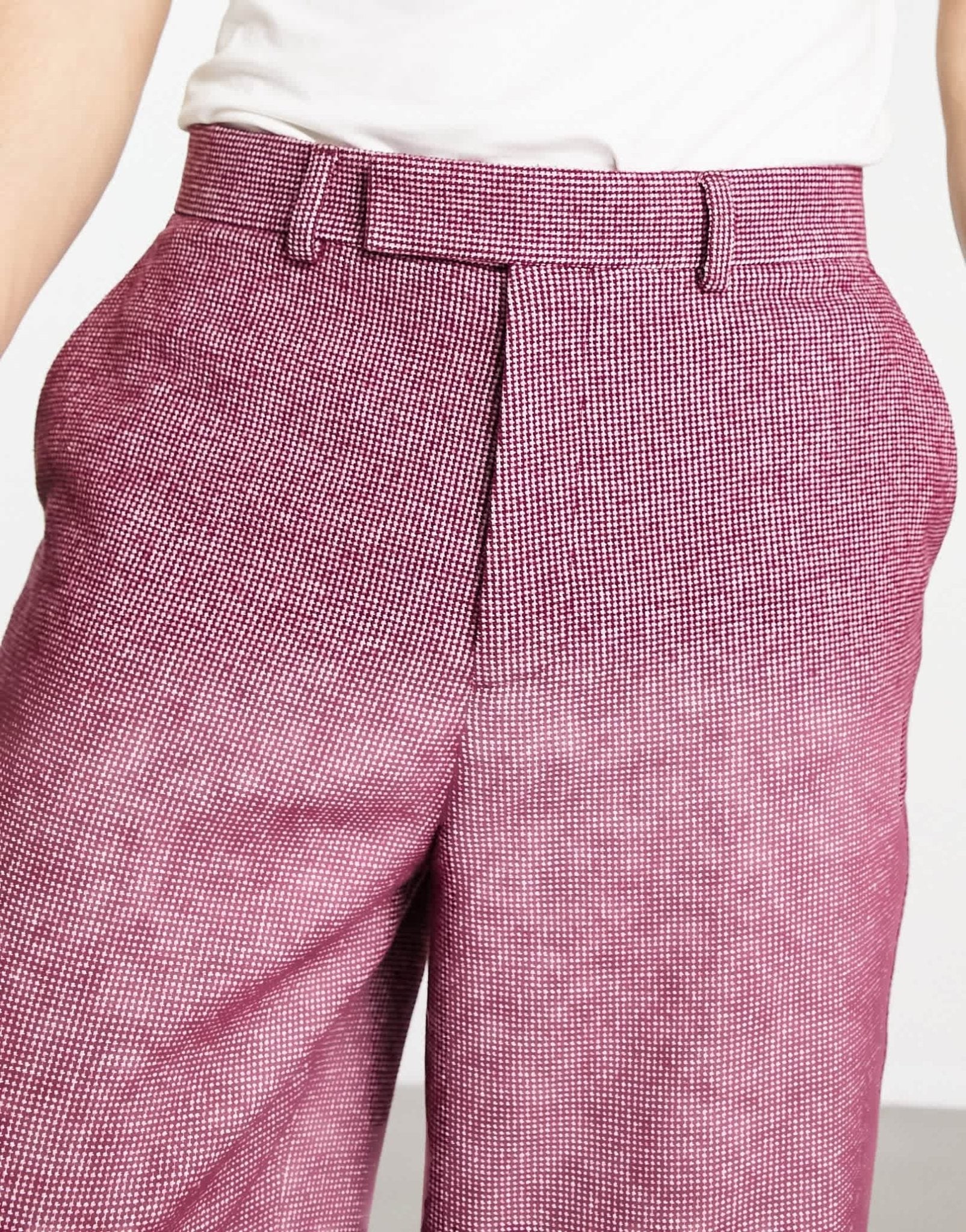 ASOS DESIGN smart wide wool mix trousers in burgundy puppytooth - ASOS Sample Sale EU Store