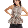 ASOS DESIGN smock top in animal print