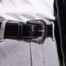 ASOS DESIGN snakeskin western cowboy belt in black faux leather