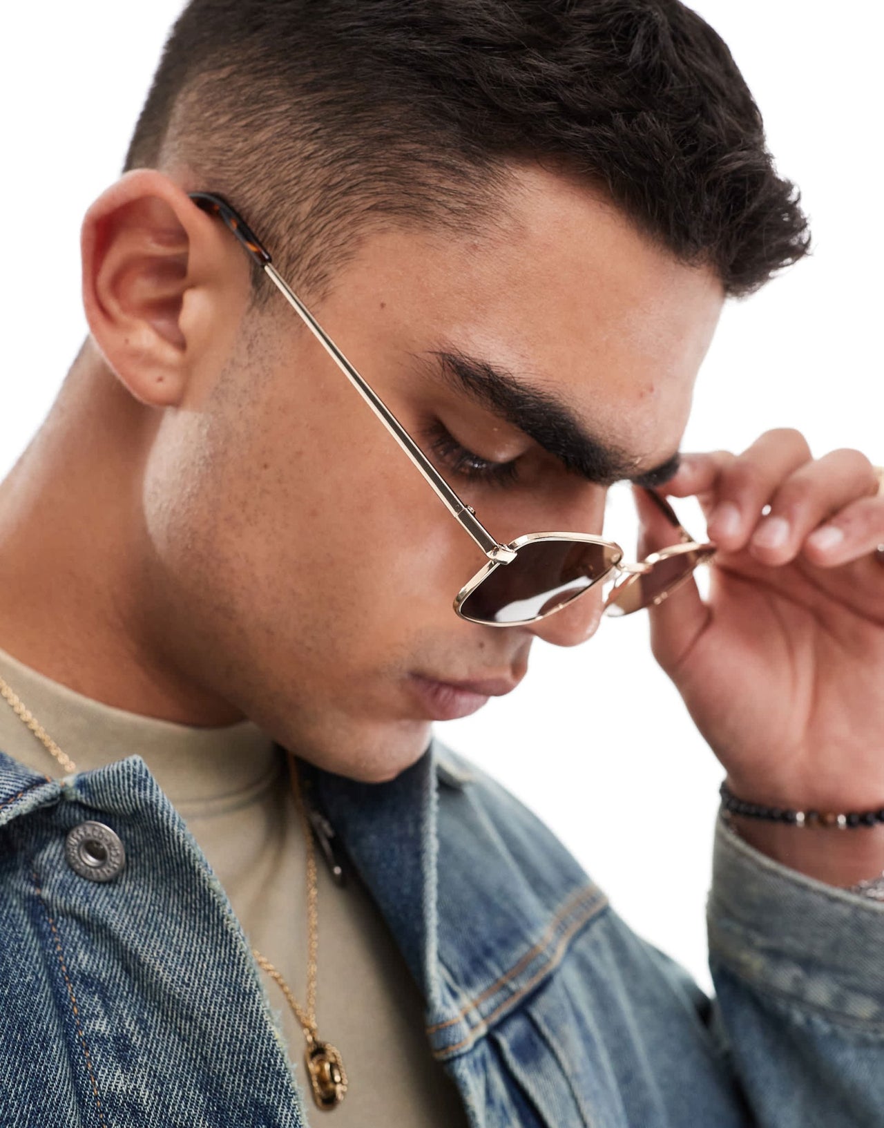ASOS DESIGN square metal sunglasses with brown lens in gold - ASOS Sample Sale EU Store