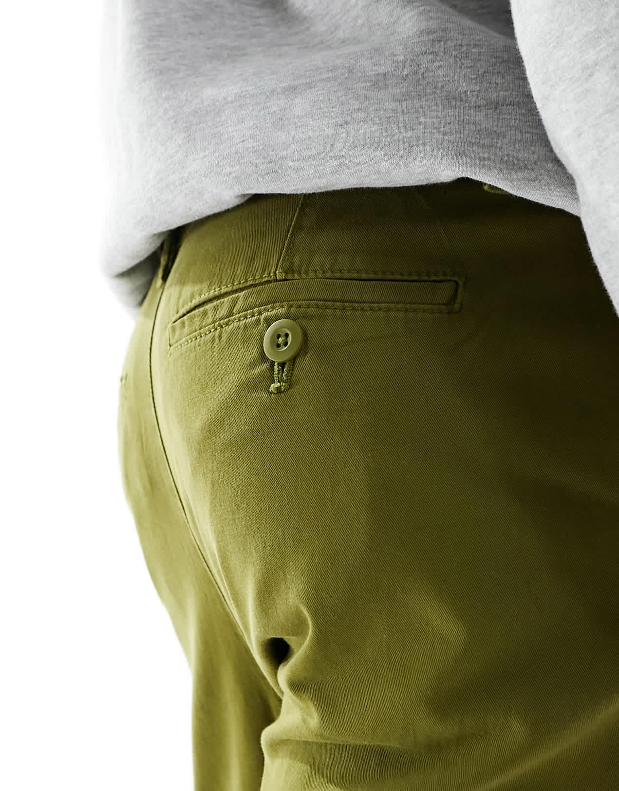 ASOS DESIGN straight chino in washed khaki - ASOS Sample Sale EU Store