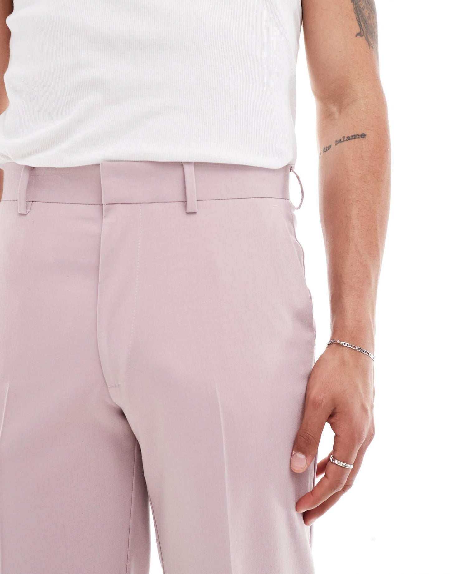ASOS DESIGN straight crop suit trousers in pink - ASOS Sample Sale EU Store