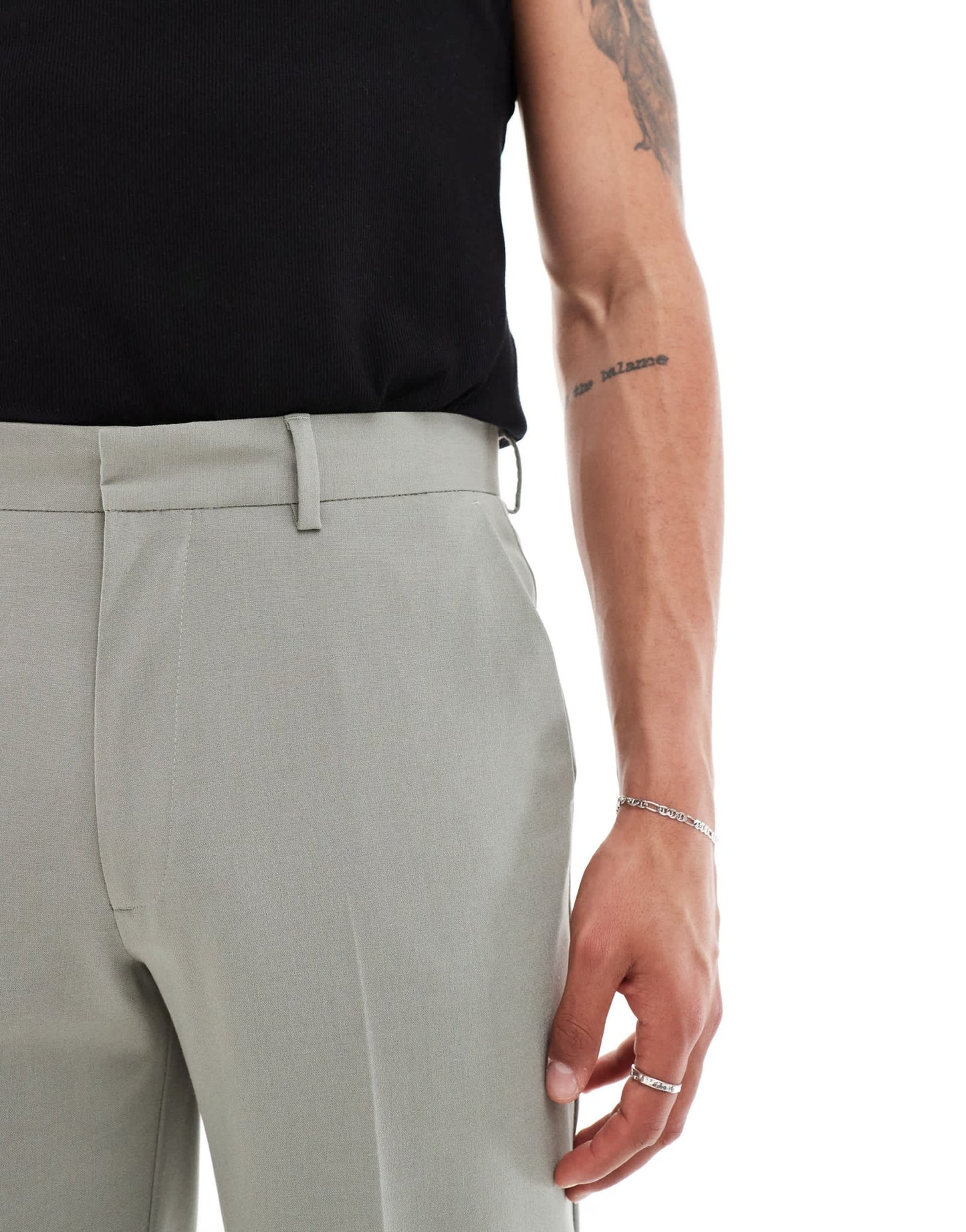 ASOS DESIGN straight crop suit trousers in sage green - ASOS Sample Sale EU Store