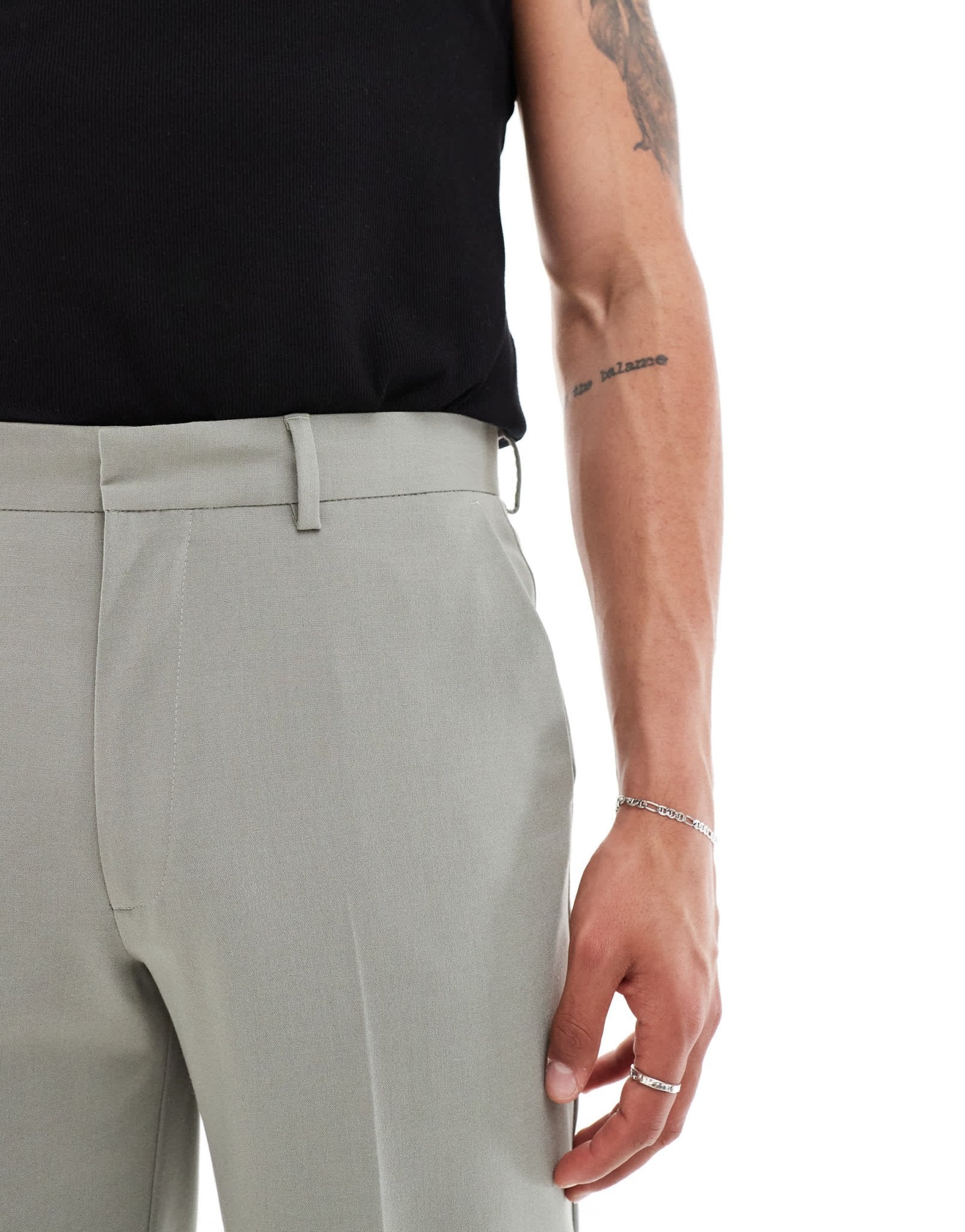 ASOS DESIGN straight crop suit trousers in sage green - ASOS Sample Sale EU Store
