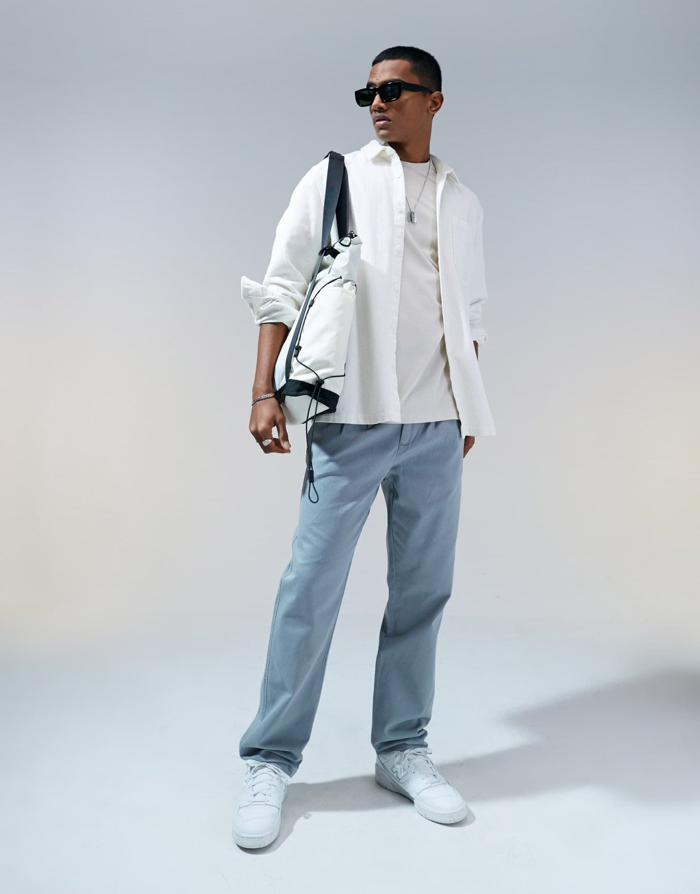 ASOS DESIGN straight double pleat chino in grey - ASOS Sample Sale EU Store