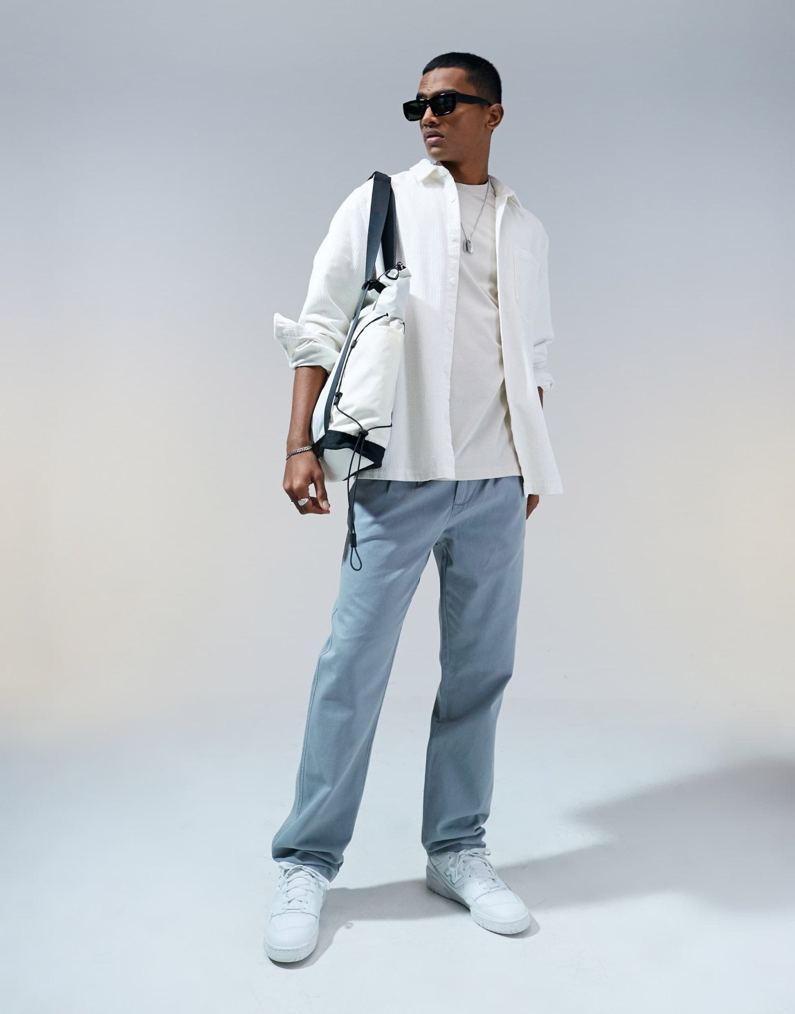 ASOS DESIGN straight double pleat chino in grey - ASOS Sample Sale EU Store