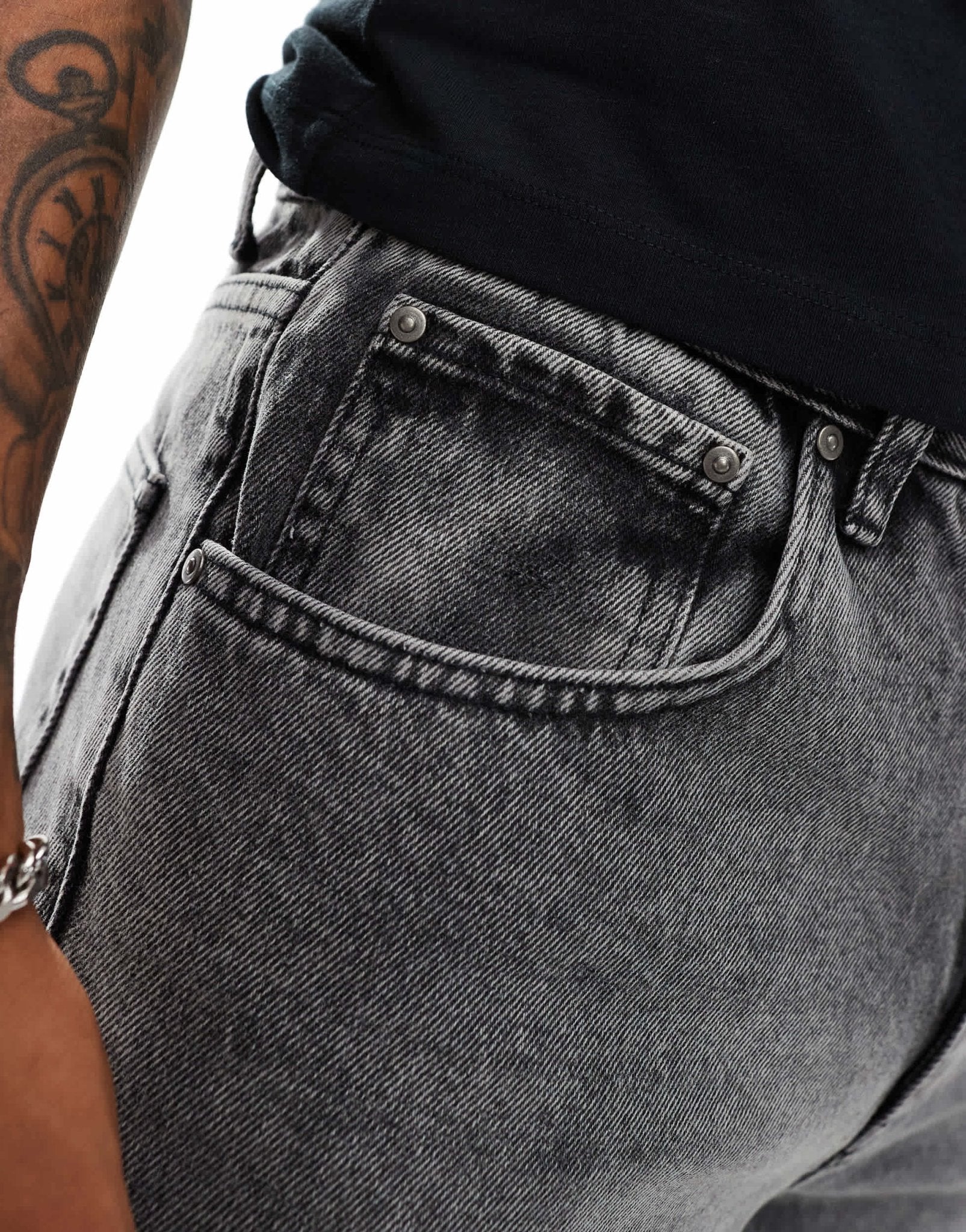 ASOS DESIGN straight jeans in stone wash black - ASOS Sample Sale EU Store