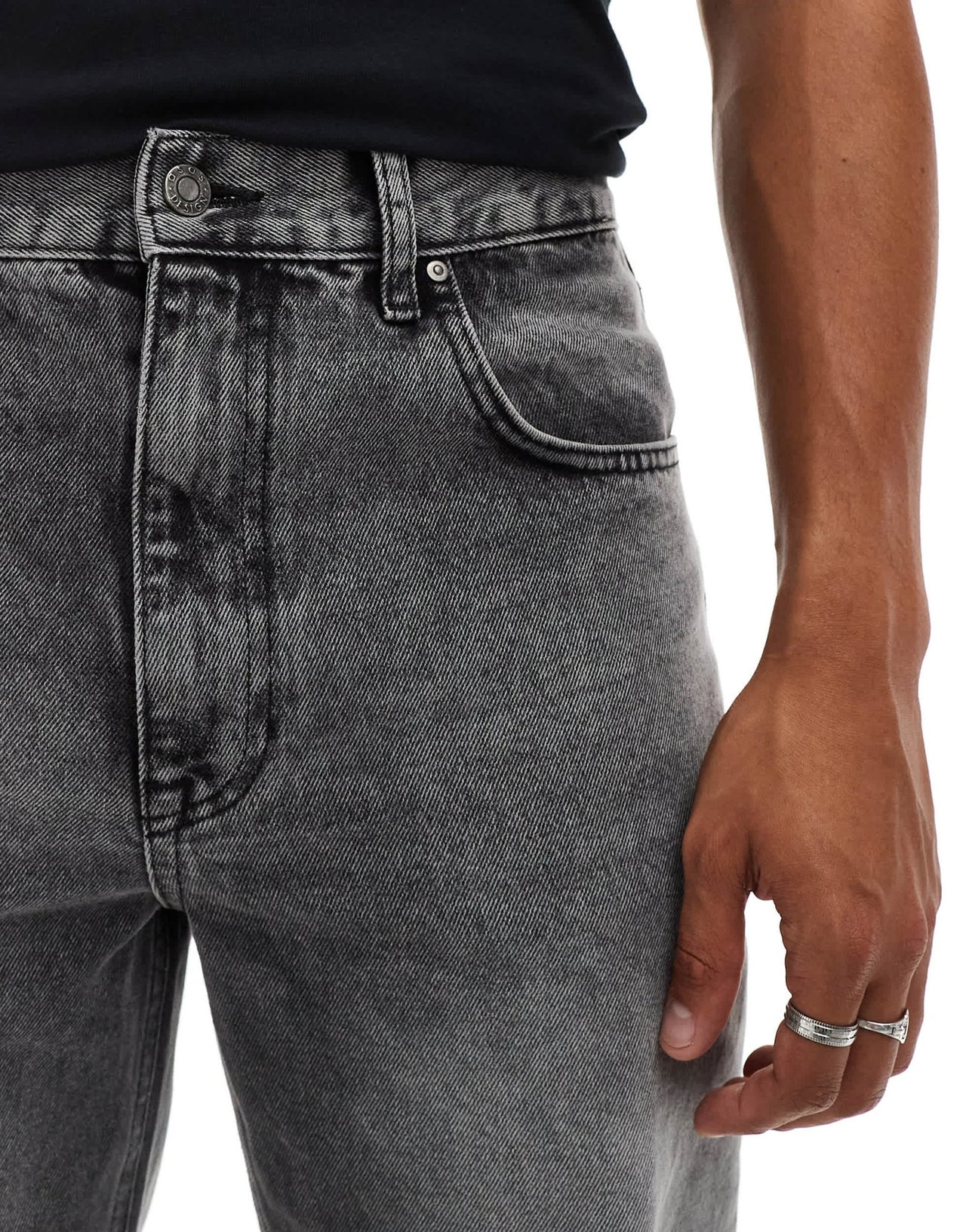 ASOS DESIGN straight jeans in stone wash black - ASOS Sample Sale EU Store
