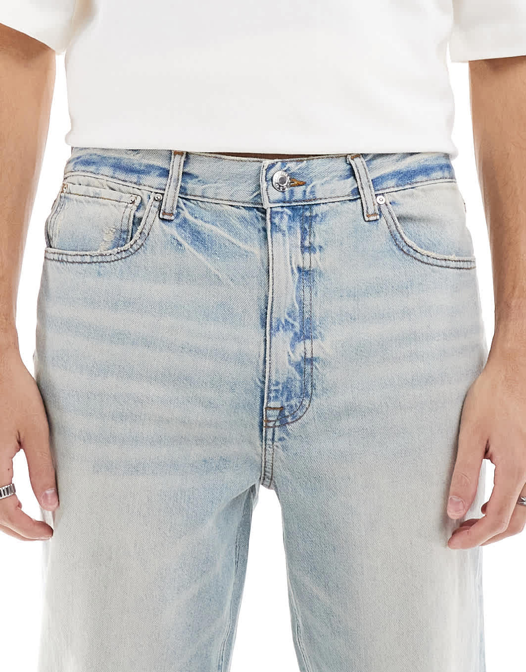 ASOS DESIGN straight leg jeans in light wash blue - ASOS Sample Sale EU Store