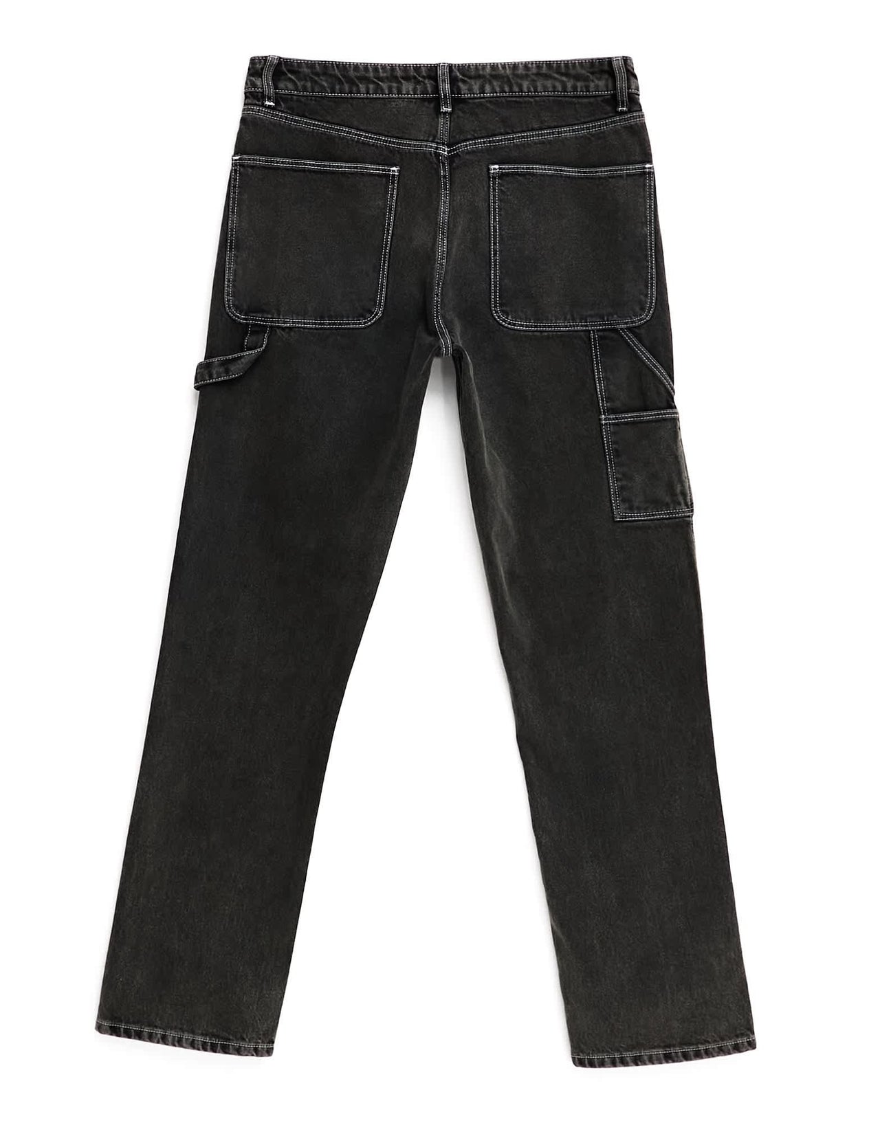 ASOS DESIGN straight leg jeans with carpenter detailing in black wash - ASOS Sample Sale EU Store