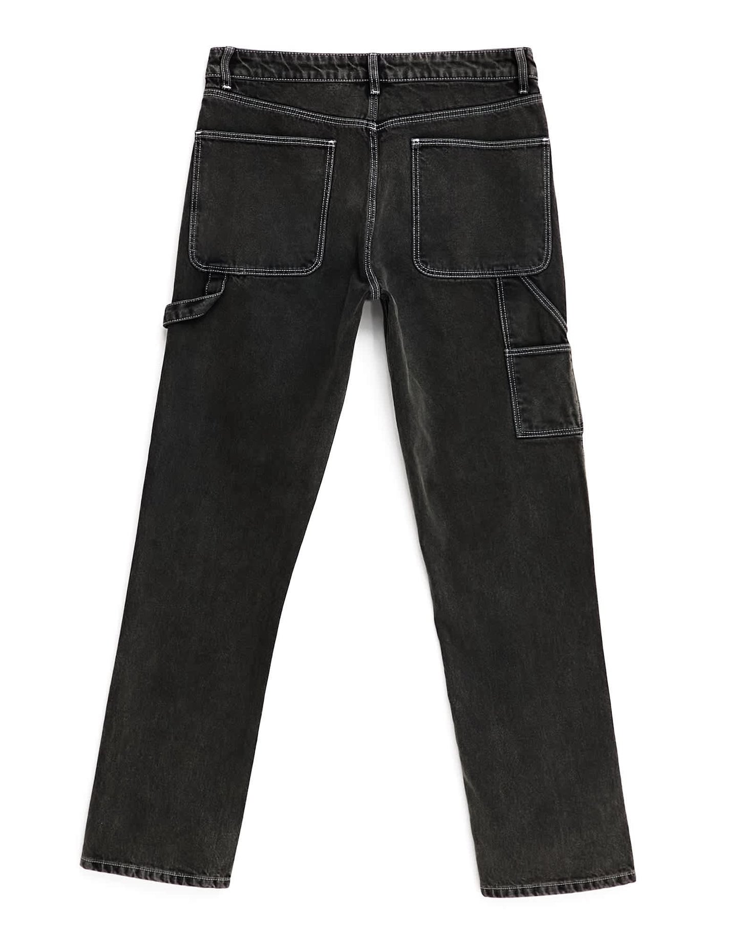 ASOS DESIGN straight leg jeans with carpenter detailing in black wash - ASOS Sample Sale EU Store