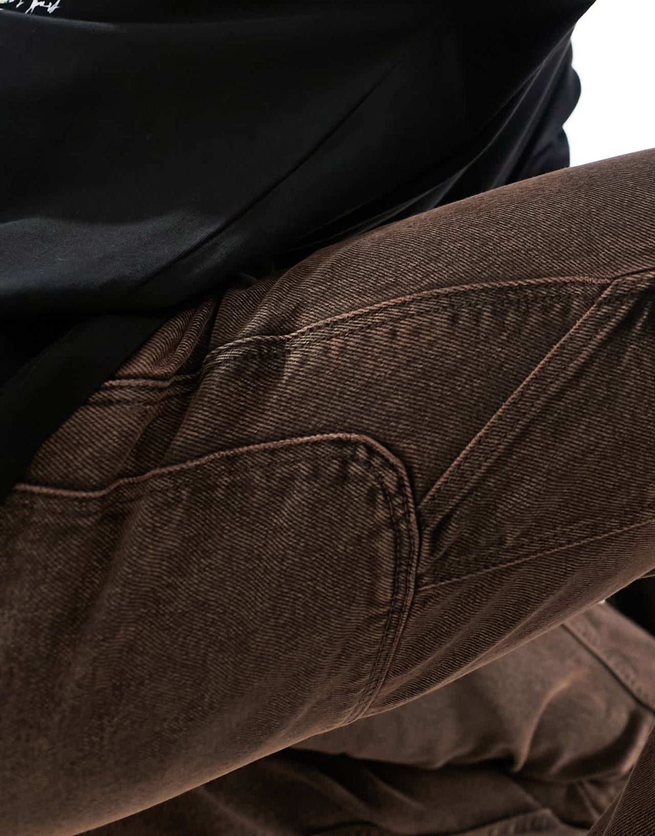 ASOS DESIGN straight leg jeans with carpenter detailing in dark brown wash - ASOS Sample Sale EU Store