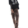 ASOS DESIGN straight leg jeans with carpenter detailing in dark brown wash