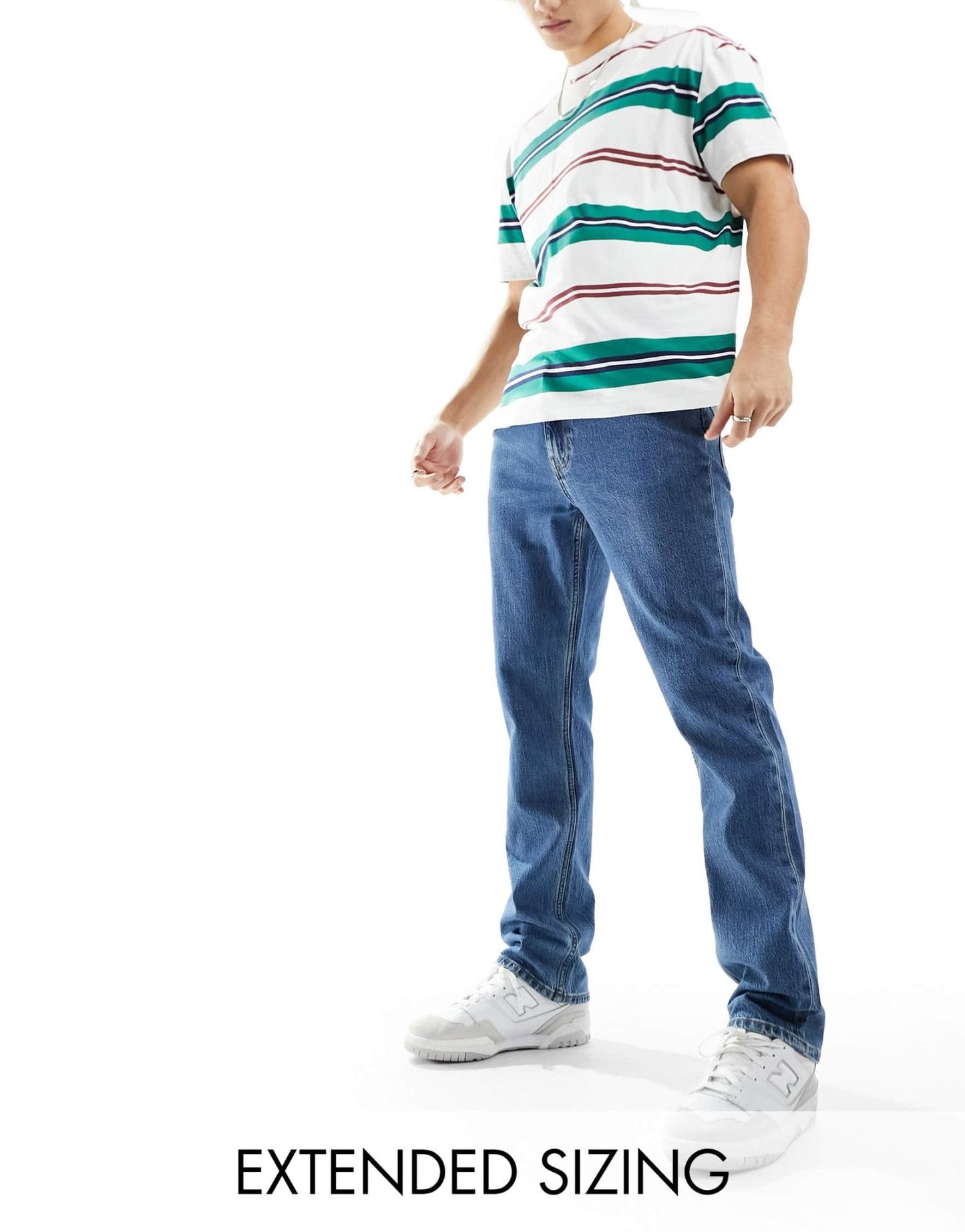 ASOS DESIGN straight leg jeans with stretch in mid wash blue - ASOS Sample Sale EU Store