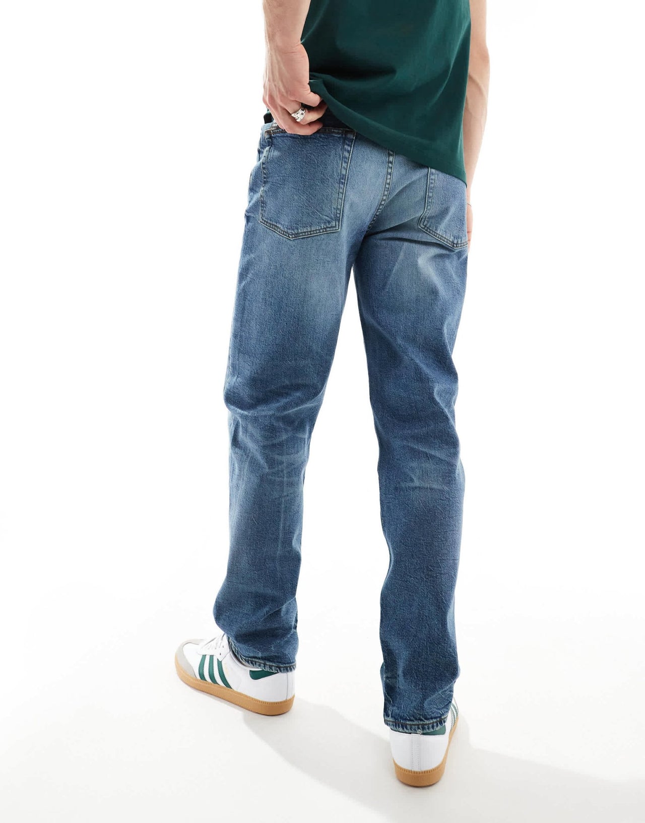 ASOS DESIGN straight leg jeans with stretch in mid wash blue - ASOS Sample Sale EU Store