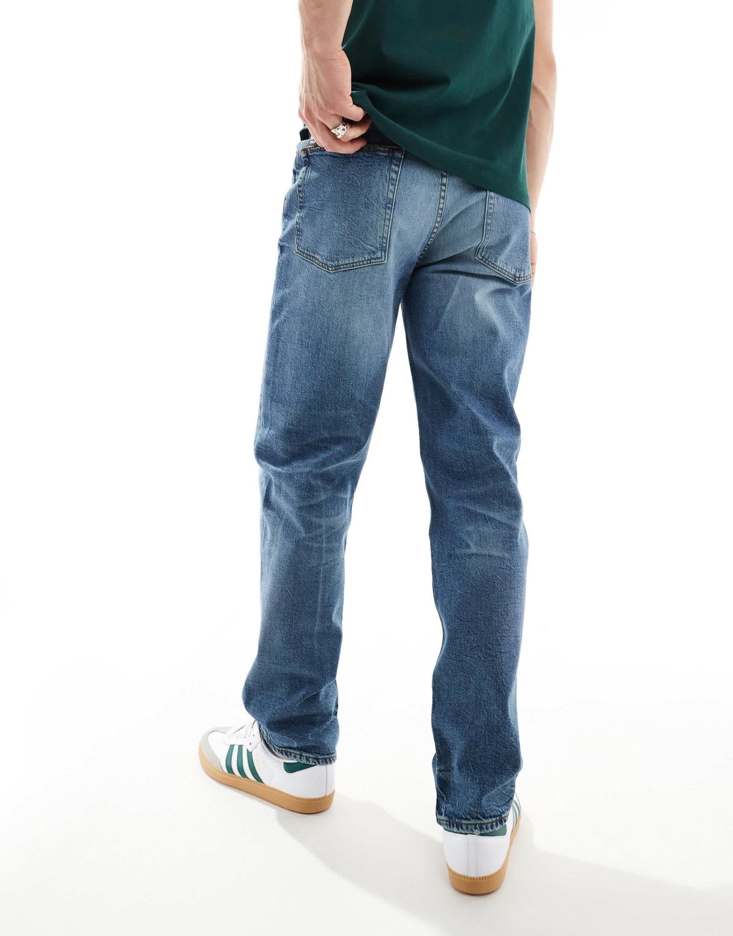 ASOS DESIGN straight leg jeans with stretch in mid wash blue - ASOS Sample Sale EU Store