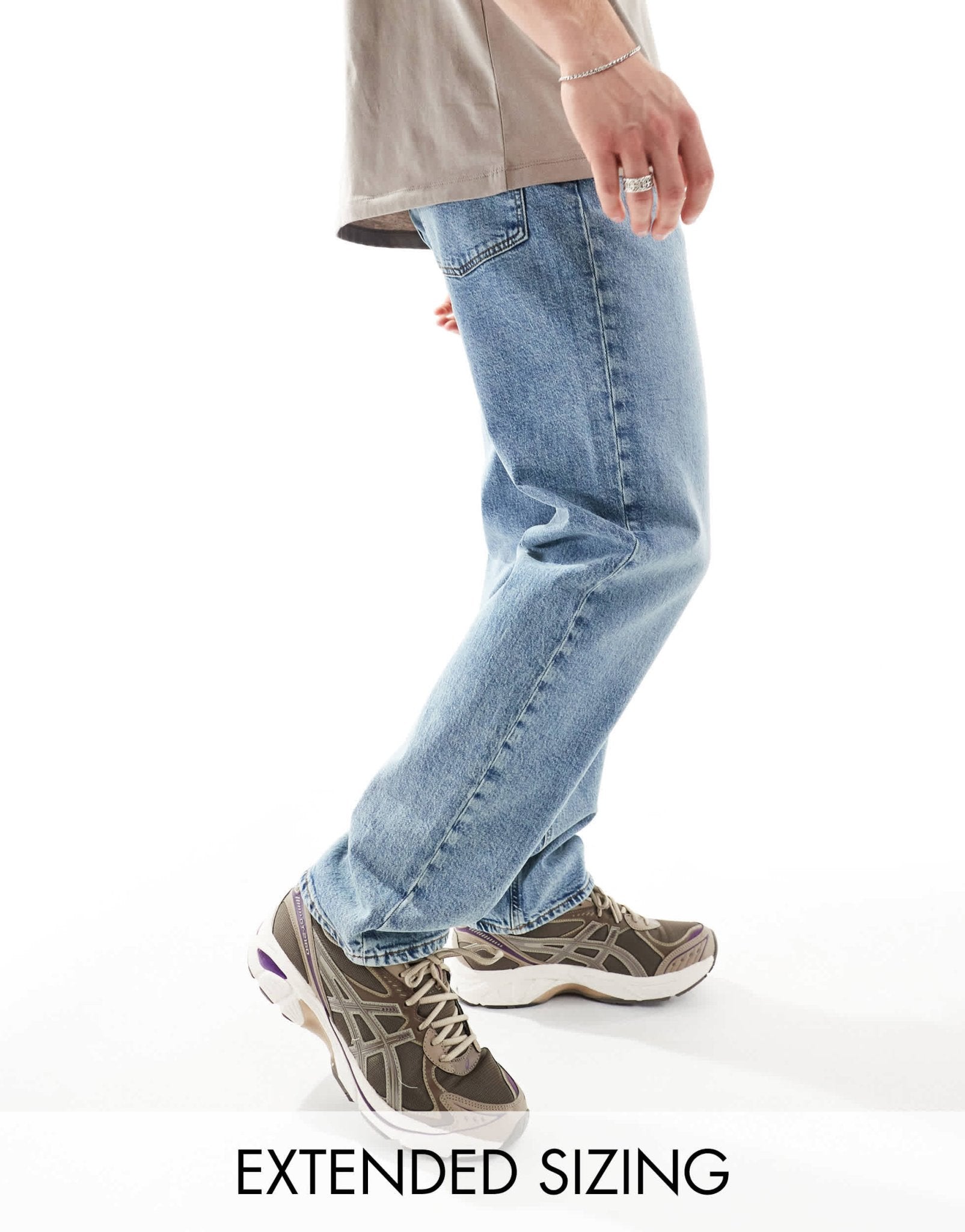 ASOS DESIGN straight leg jeans with stretch in mid wash blue - ASOS Sample Sale EU Store